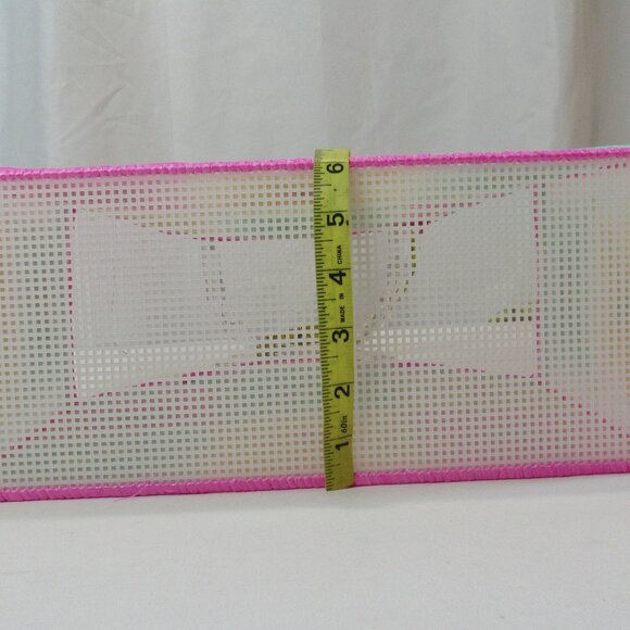 Raffia Ribbon Plastic Canvas Tote Bag With Handles Spring/Summer Floral Design - Picture 8 of 10